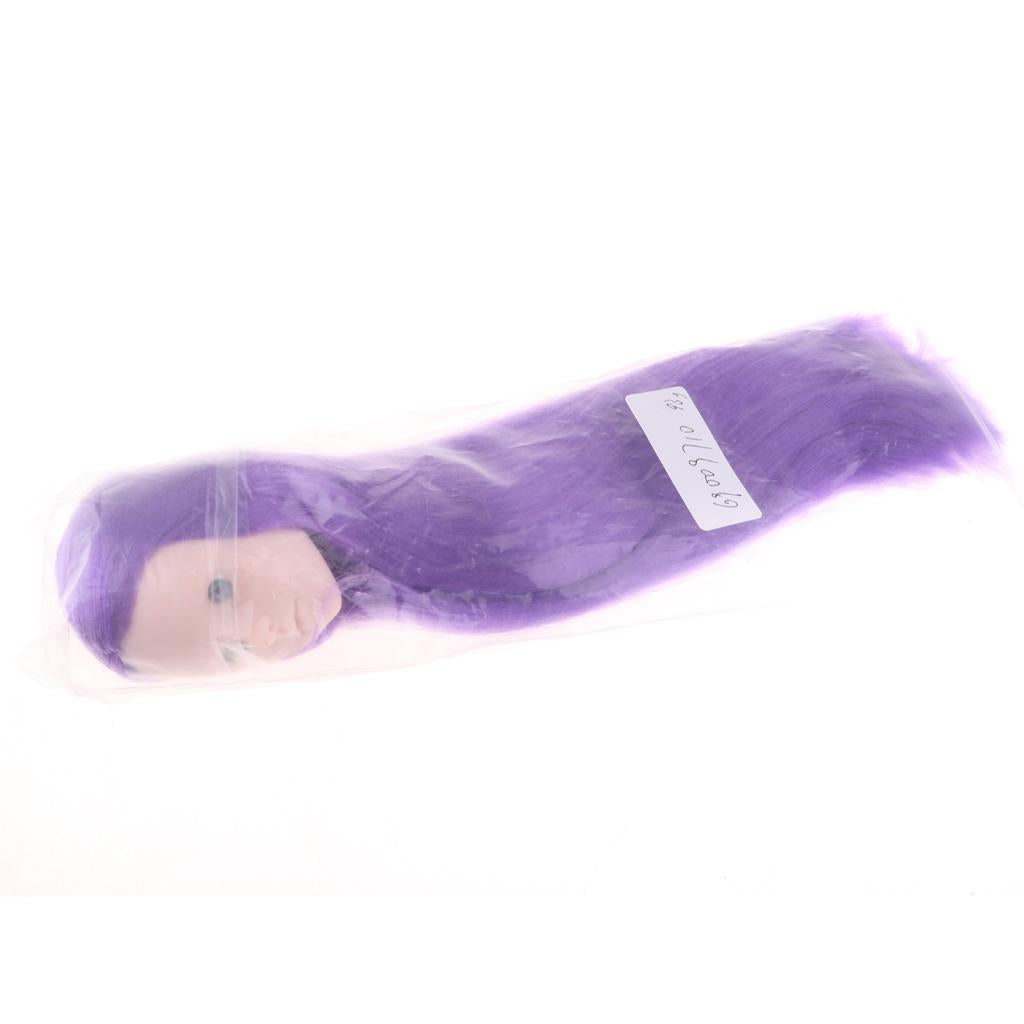 1/4 Female Bjd Doll Head Sculpt Ball-Jointed Doll Body Parts Accs Purple