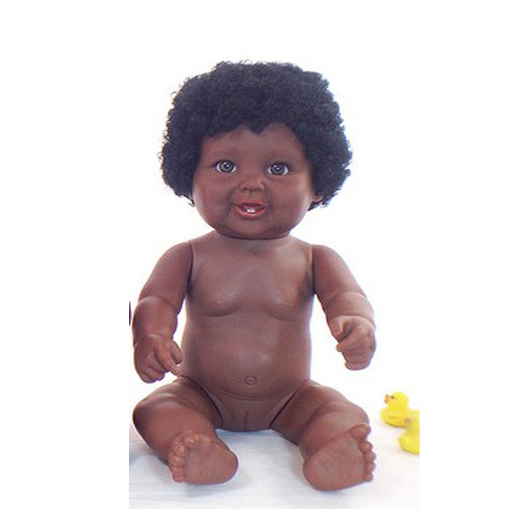 Lifelike Hard Vinyl Reborn Doll Newborn Baby Girl Doll Toddler Black Skin #B
