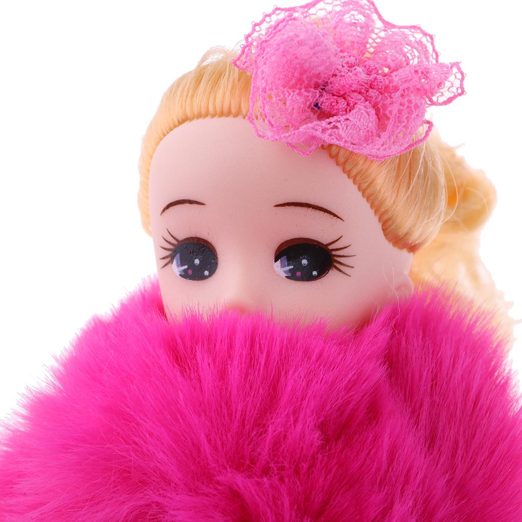 Lovely 20cm Princess Mermaid Doll Keychain Girl Bag Charm Pendent Key Rings