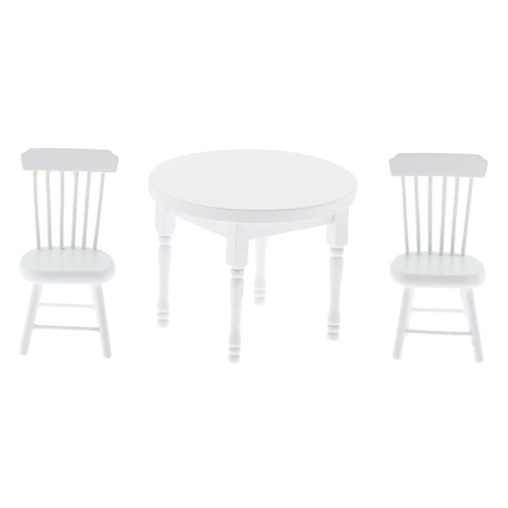 1/12 Dollhouse Miniature Dining Table and Chairs Set Kitchen Furniture Decor