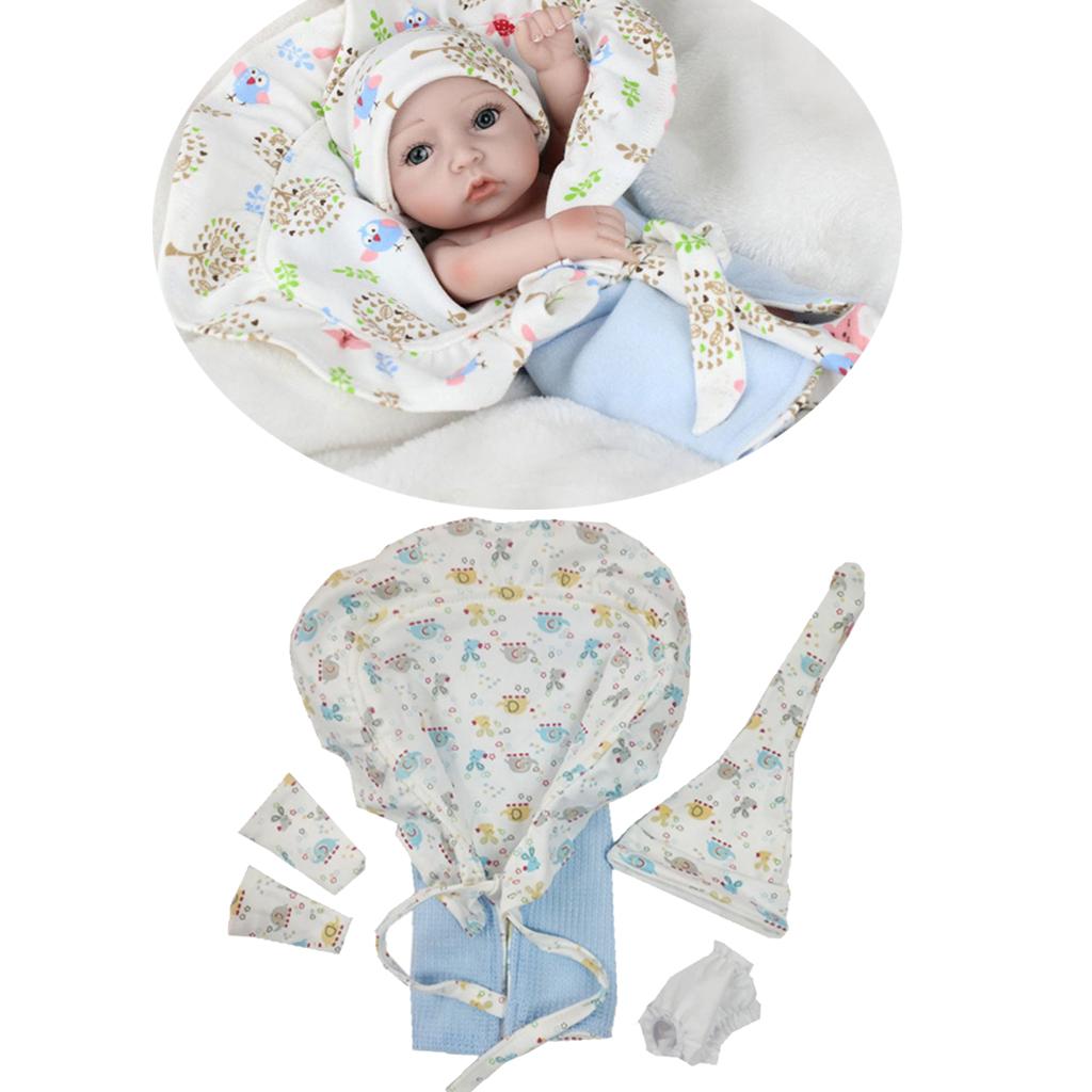 Soft Blanket Hat Underpants Socks Clothes for 10-11inch Baby Boy Girl Dolls