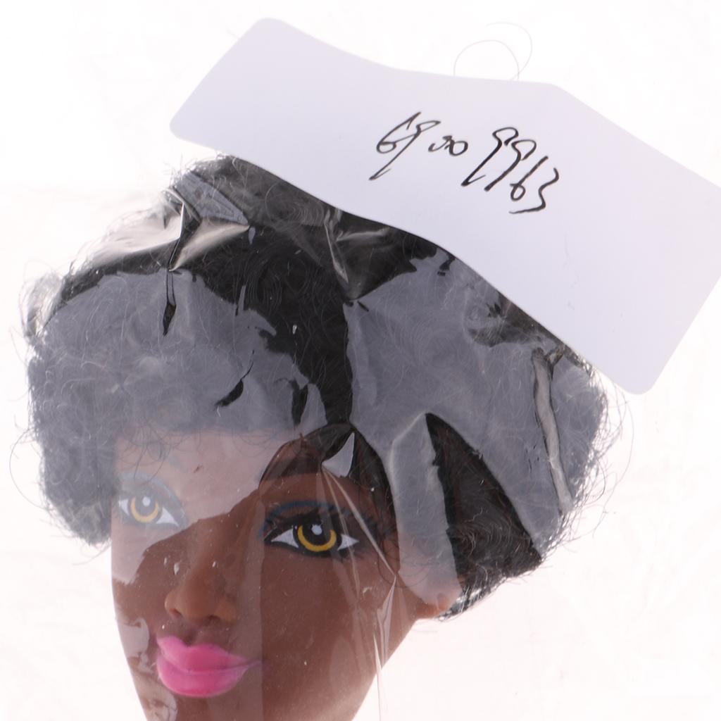 Fashion 1/6 Africa Black Vinyl Doll Short Curly Hair DIY Making Accessories