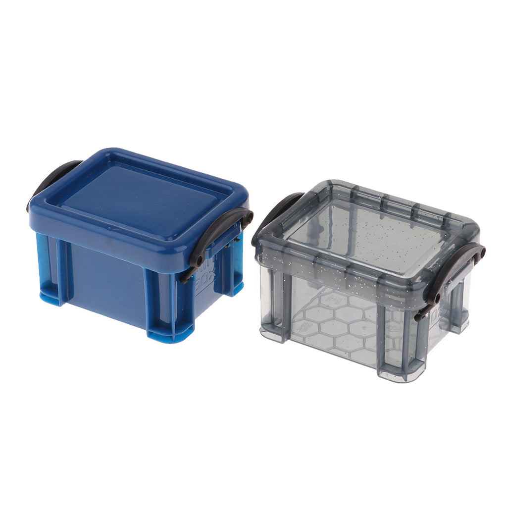 1/6 Candy Color Storage Case for 1/6 Dolls House Furniture Accs Black+Blue