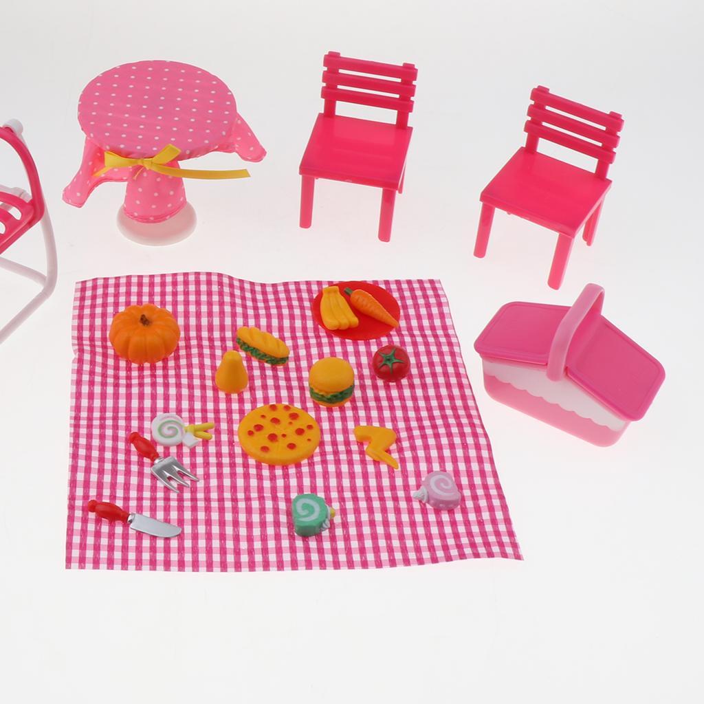 Mini Plastic Dollhouse Furniture Set for 1/6 Doll Kids Pretend Play Toys