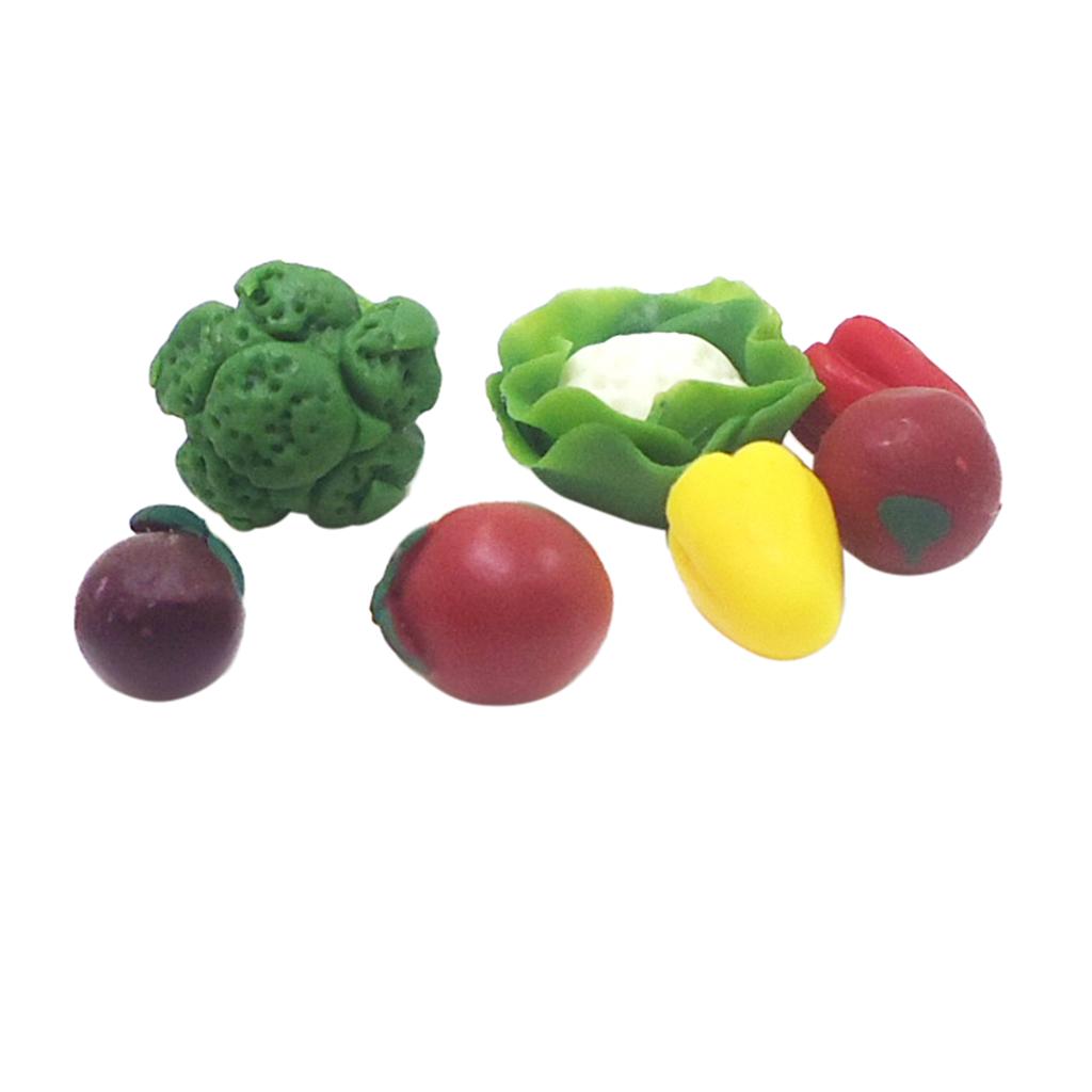 1/12 Dolls House Miniature Assorted Vegetables For Kitchen Accessory 7 Piece