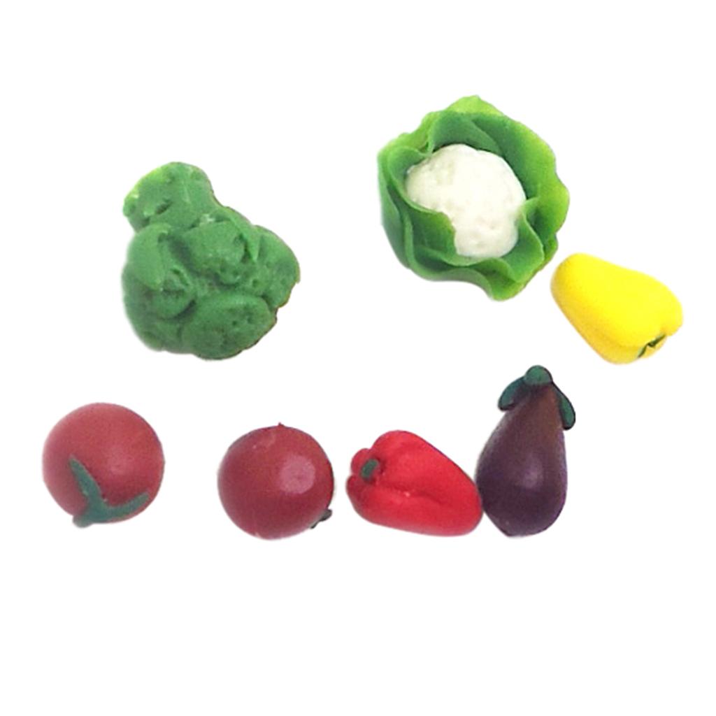 1/12 Dolls House Miniature Assorted Vegetables For Kitchen Accessory 7 Piece