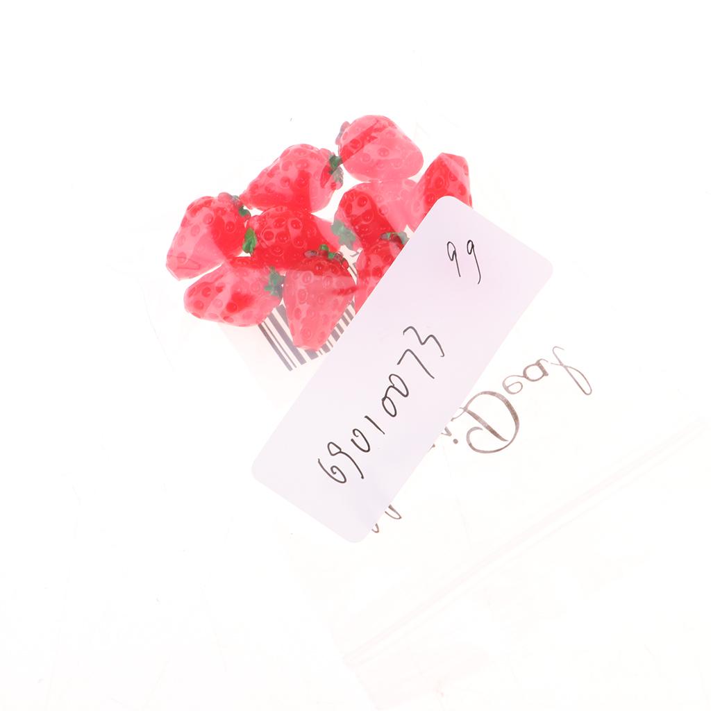 10pcs Simulation Fake Fruit Toys for 1/12 Dollhouse Kitchen Decor Strawberry