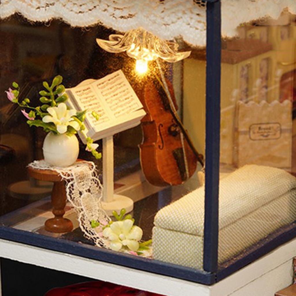 1/24 DIY Miniature Seattle Dollhouse Kits with Furniture Model Kids Gift