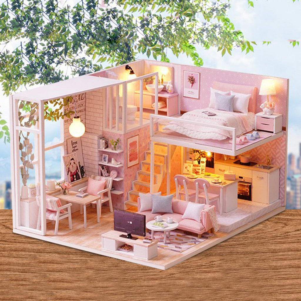 1/24 DIY Miniature Dollhouse Kit with Furniture Model - Quiet Life Kids Gift