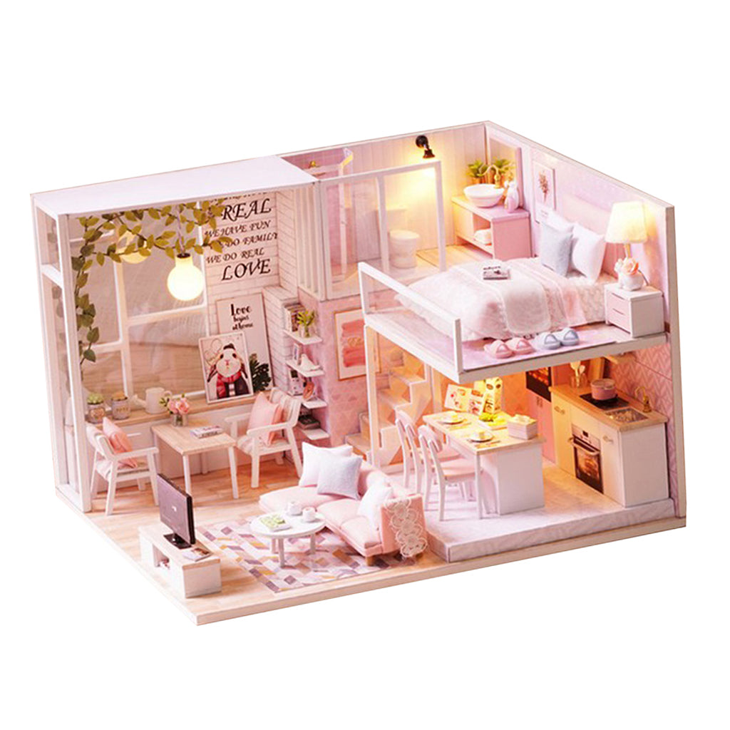 1/24 DIY Miniature Dollhouse Kit with Furniture Model - Quiet Life Kids Gift