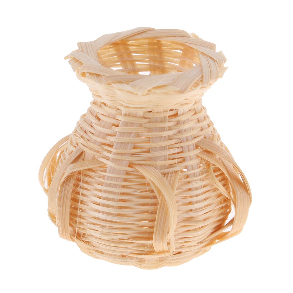 Handcrafted Bamboo Basket Fruit Vegetable Picnic Dollhouse Miniature Supply