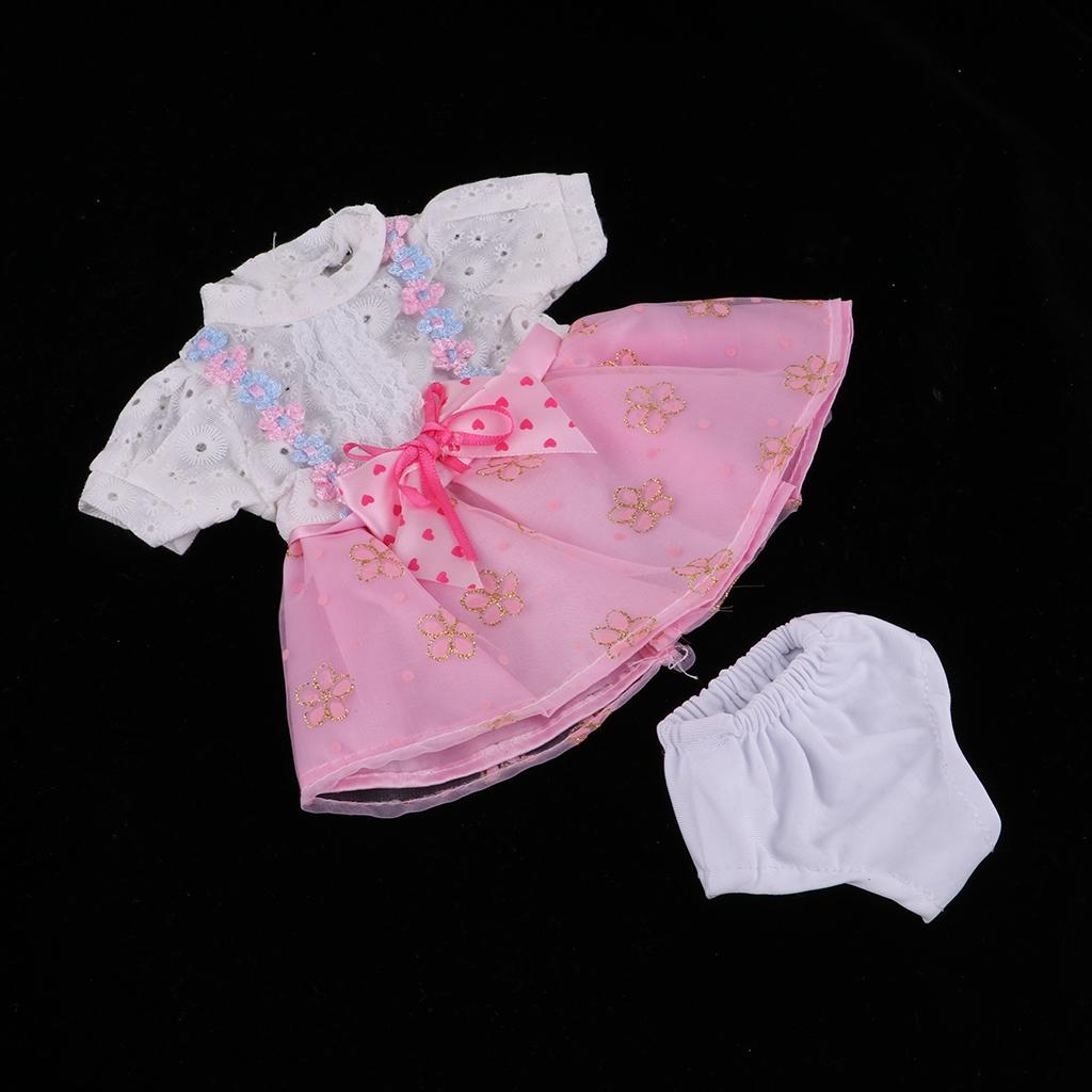 Lovely Floral Short Sleeve Dress for 16inch Salon Dolls Dress Up Accessory