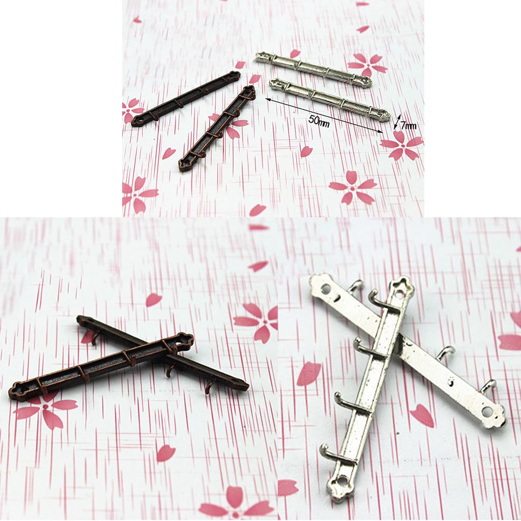 1/12 Dollhouse Miniature Clothes Coat Hook Rack Wall Hanger Silver
