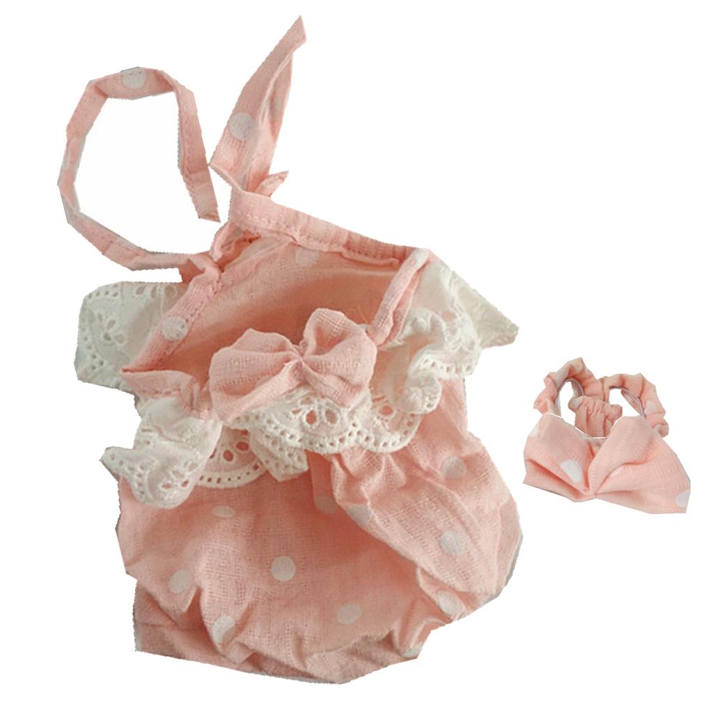 Printed Princess Dress Rompers Headband For Newborn Baby Girl Doll Clothing