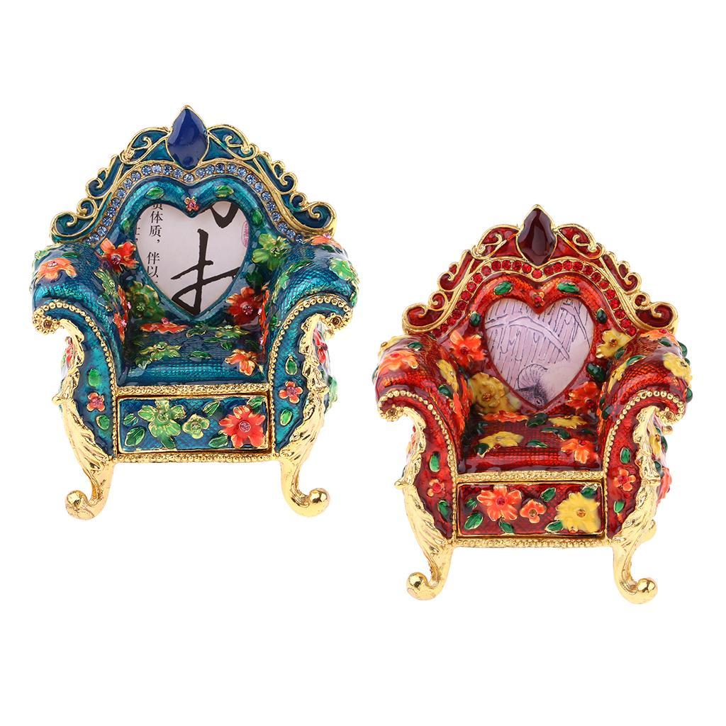 1:6 Scale Dollhouse Miniature Armchair Vintage Sofa Jewelry Box Red