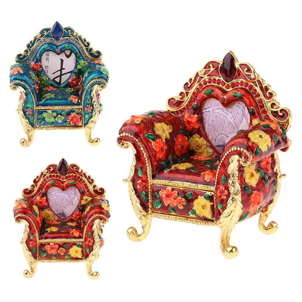 1:6 Scale Dollhouse Miniature Armchair Vintage Sofa Jewelry Box Red