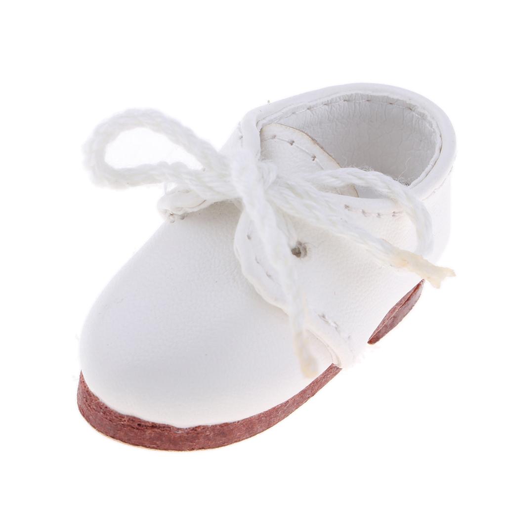 1/6 Doll Lace-up Casual PU Leather Shoes for Blythe BJD Outfit White