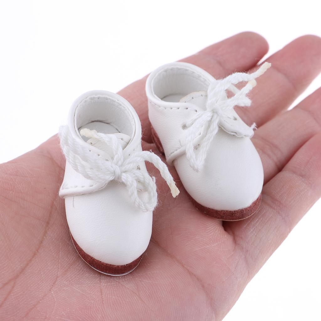 1/6 Doll Lace-up Casual PU Leather Shoes for Blythe BJD Outfit White