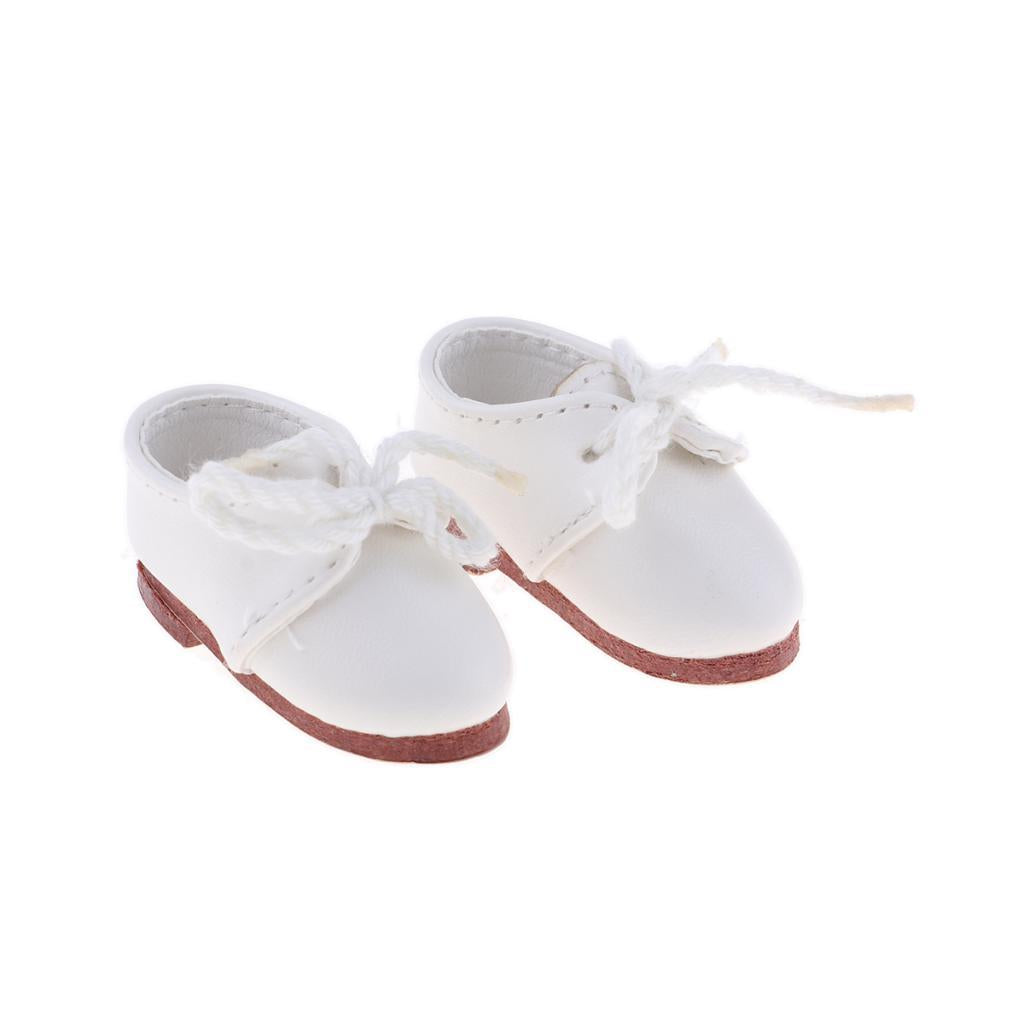 1/6 Doll Lace-up Casual PU Leather Shoes for Blythe BJD Outfit White