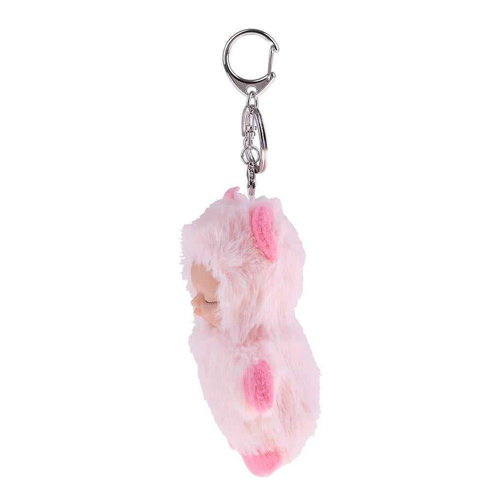 Cute Sleeping Baby Doll Key Chain Keyring Bags Car Charm Pendant Pink