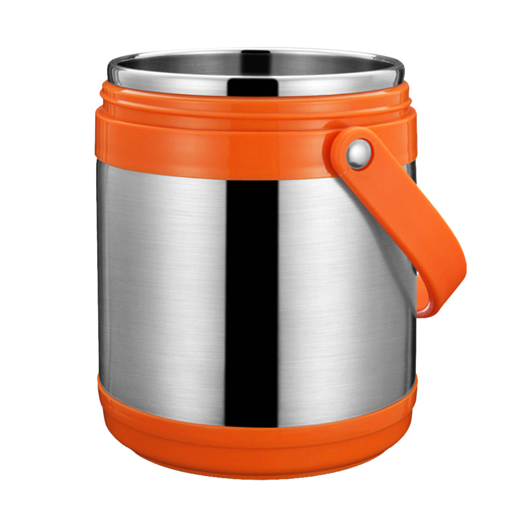 Stainless Steel 1.5L Lunch Box Double Layer Bento Box Food Container Orange