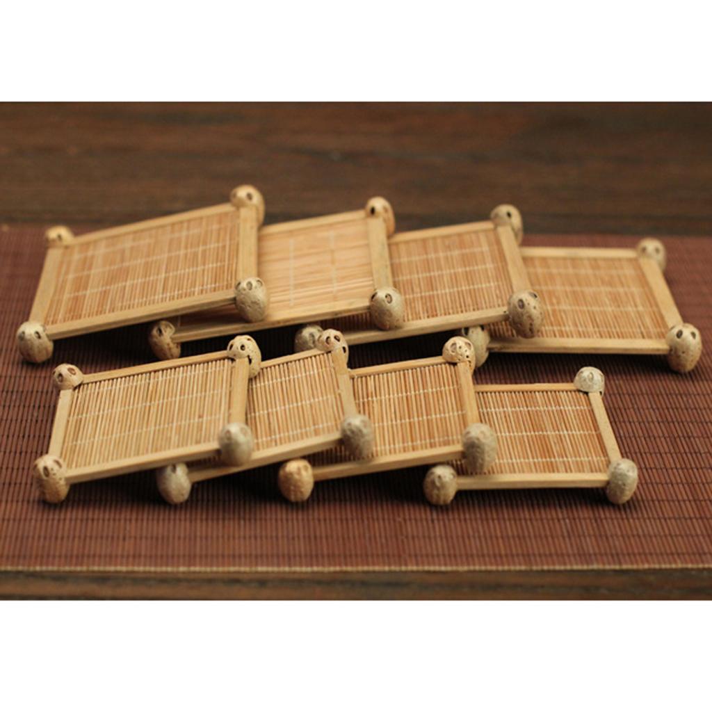 Japanese Handmade Insulation Mat Tea Cup Coaster Bowl Holder Bamboo #L