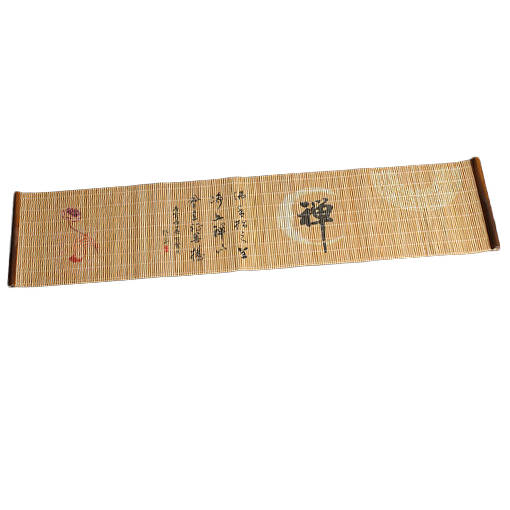 Bamboo Tea Mat Zen Table Runner Teapot Cup Coaster Finger Citron lotus #7