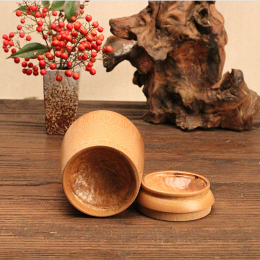 Bamboo Tea Storage Box Canister Box Tea Coffee Candy Seal Storage Wooden M