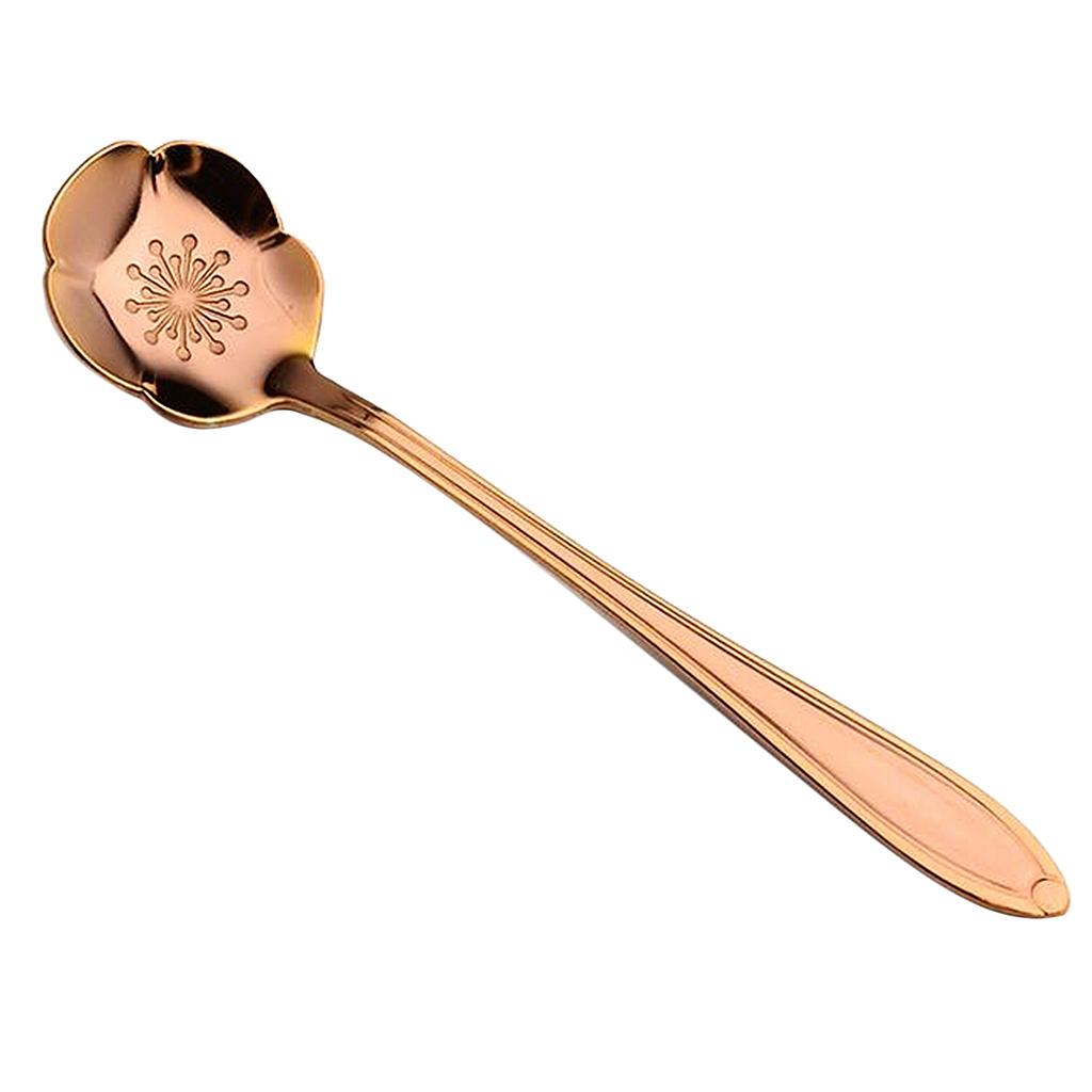 Teaspoons Stainless Steel Coffee Tea Spoon Dessert Sugar Spoons Rose Gold 6