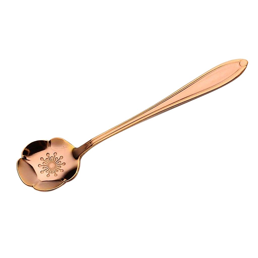 Teaspoons Stainless Steel Coffee Tea Spoon Dessert Sugar Spoons Rose Gold 6
