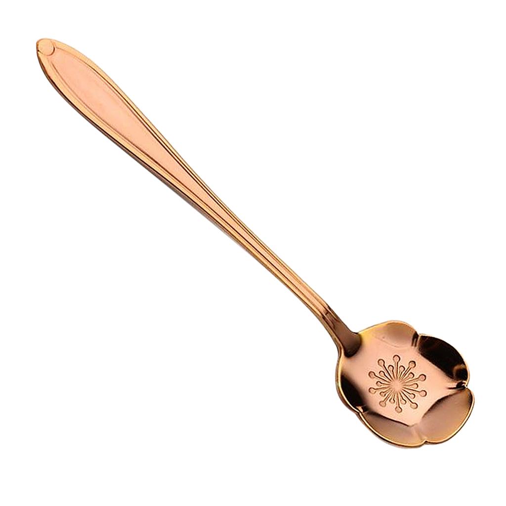 Teaspoons Stainless Steel Coffee Tea Spoon Dessert Sugar Spoons Rose Gold 6