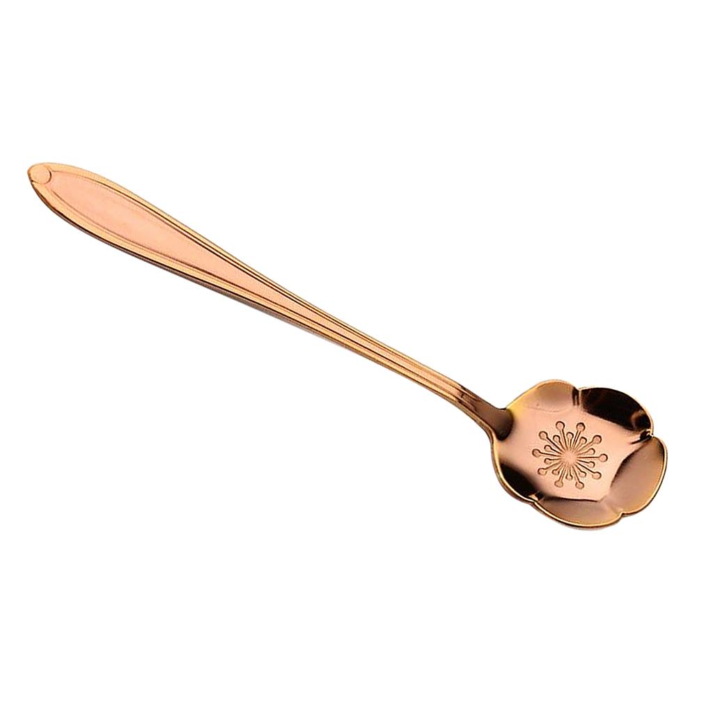 Teaspoons Stainless Steel Coffee Tea Spoon Dessert Sugar Spoons Rose Gold 6