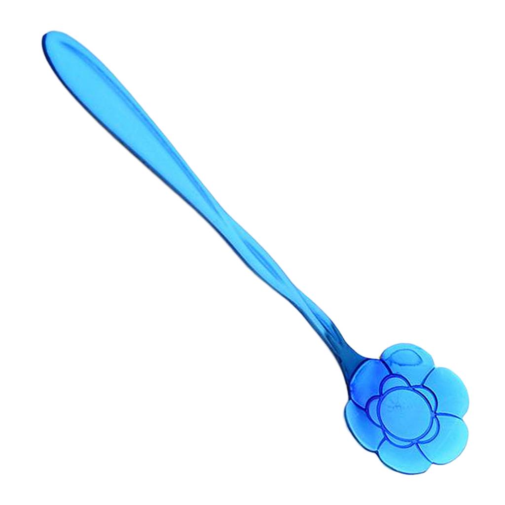 2xTeaspoons Stainless Steel Coffee Tea Spoon Dessert Sugar Spoons Blue 7