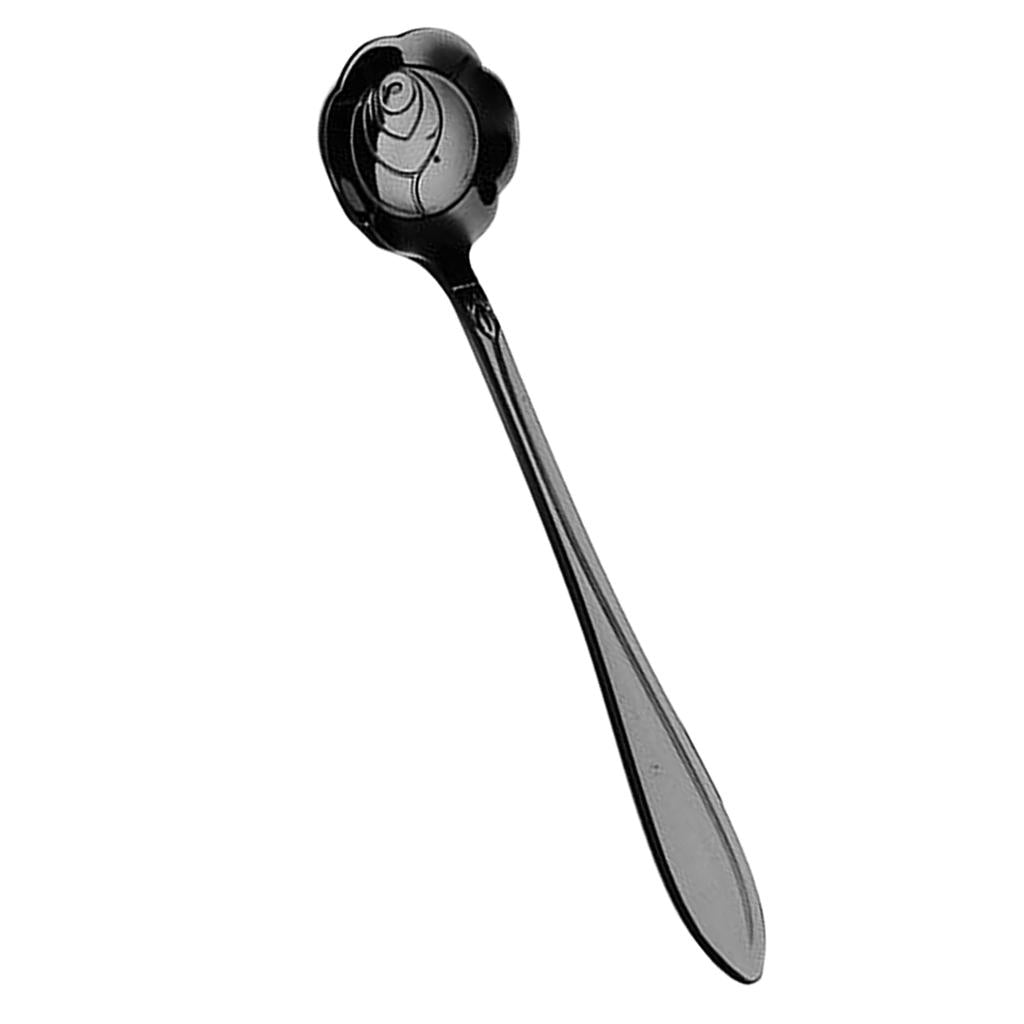 3xTeaspoons Stainless Steel Coffee Tea Spoon Dessert Spoons Rose