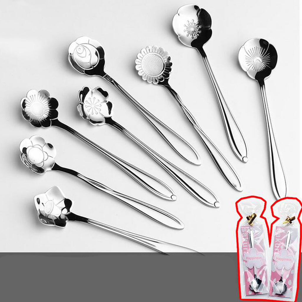 Teaspoon Set of 8 Teaspoons Coffee Tea Spoon Sugar Spoon Stainless Silver