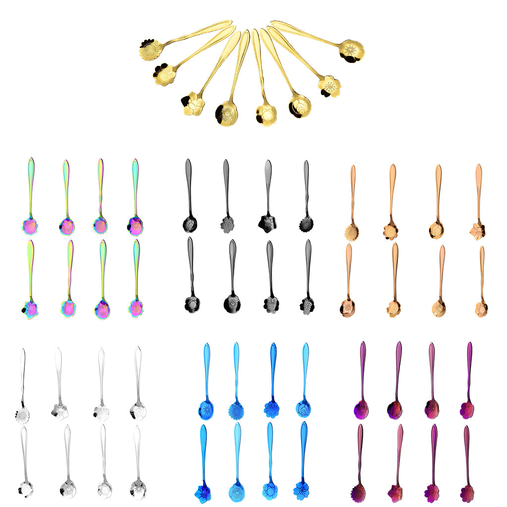 Teaspoon Set of 8 Teaspoons Coffee Tea Spoon Sugar Spoon Stainless Silver