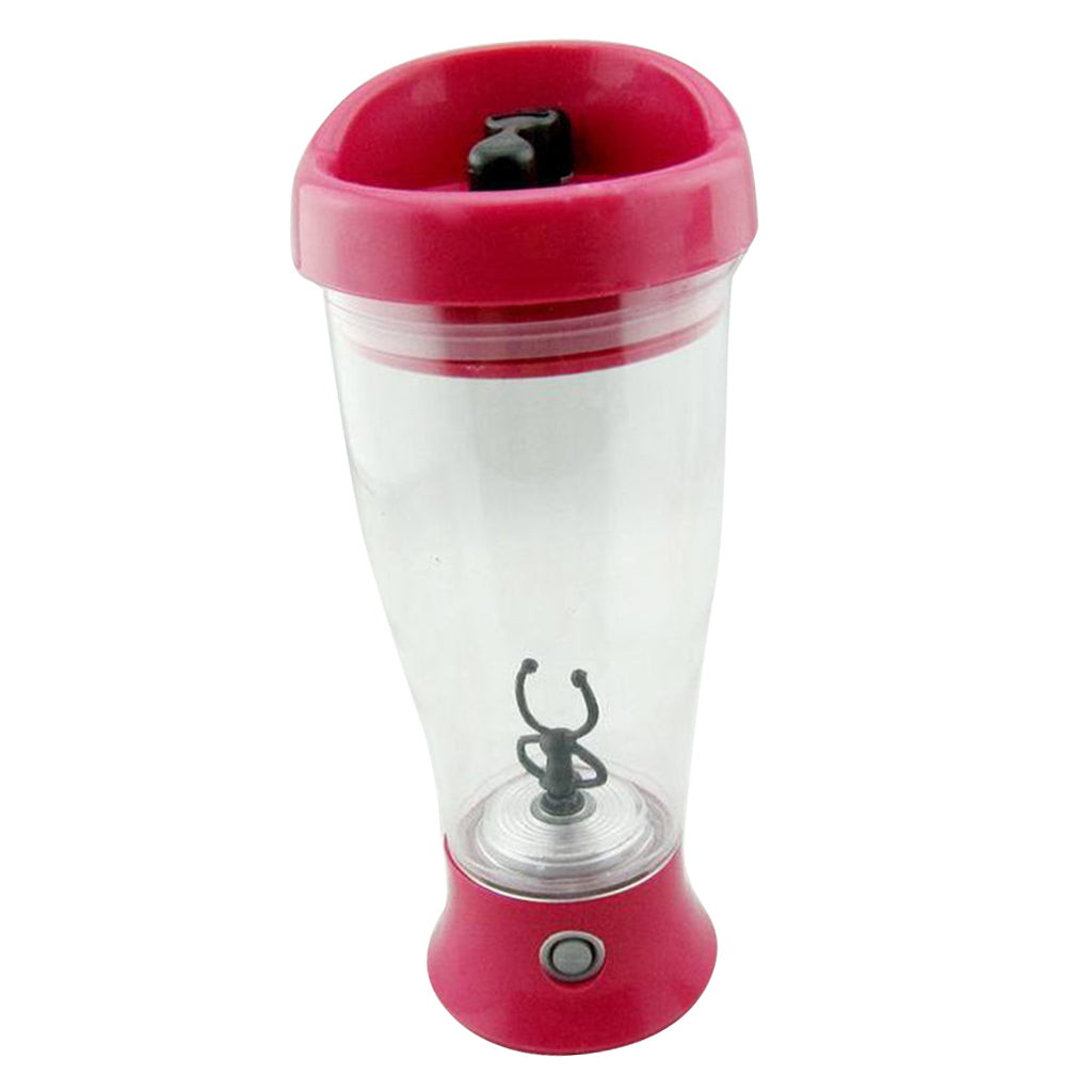Portable Drink Mixer Mug Shake Battery Protein Shaker Blender Rose Red