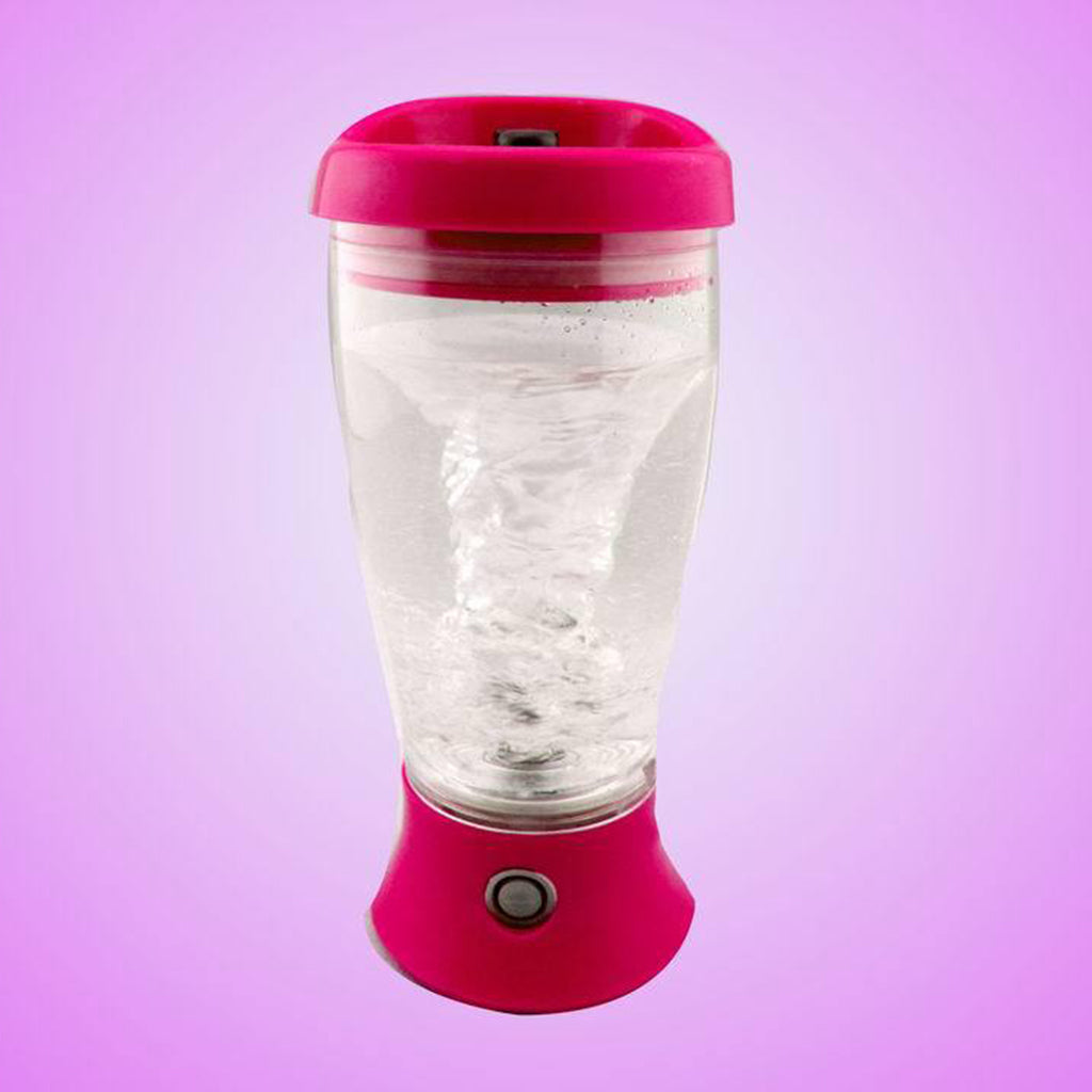 Portable Drink Mixer Mug Shake Battery Protein Shaker Blender Rose Red