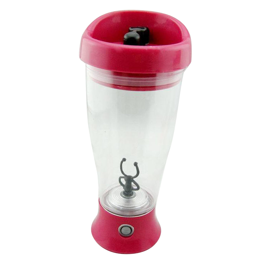 Portable Drink Mixer Mug Shake Battery Protein Shaker Blender Rose Red