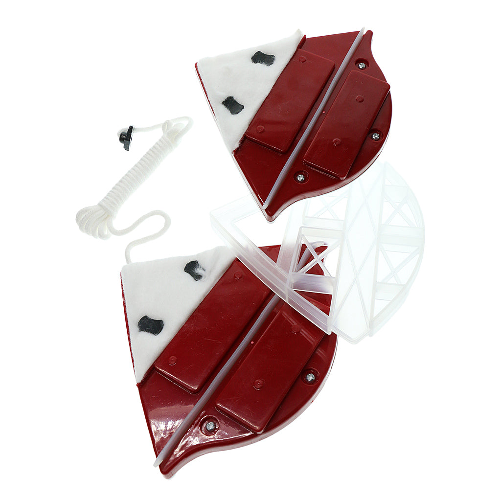 Magnetic Window Cleaner Double Side Glass Cleaning Wiper Dark Red 15-24MM