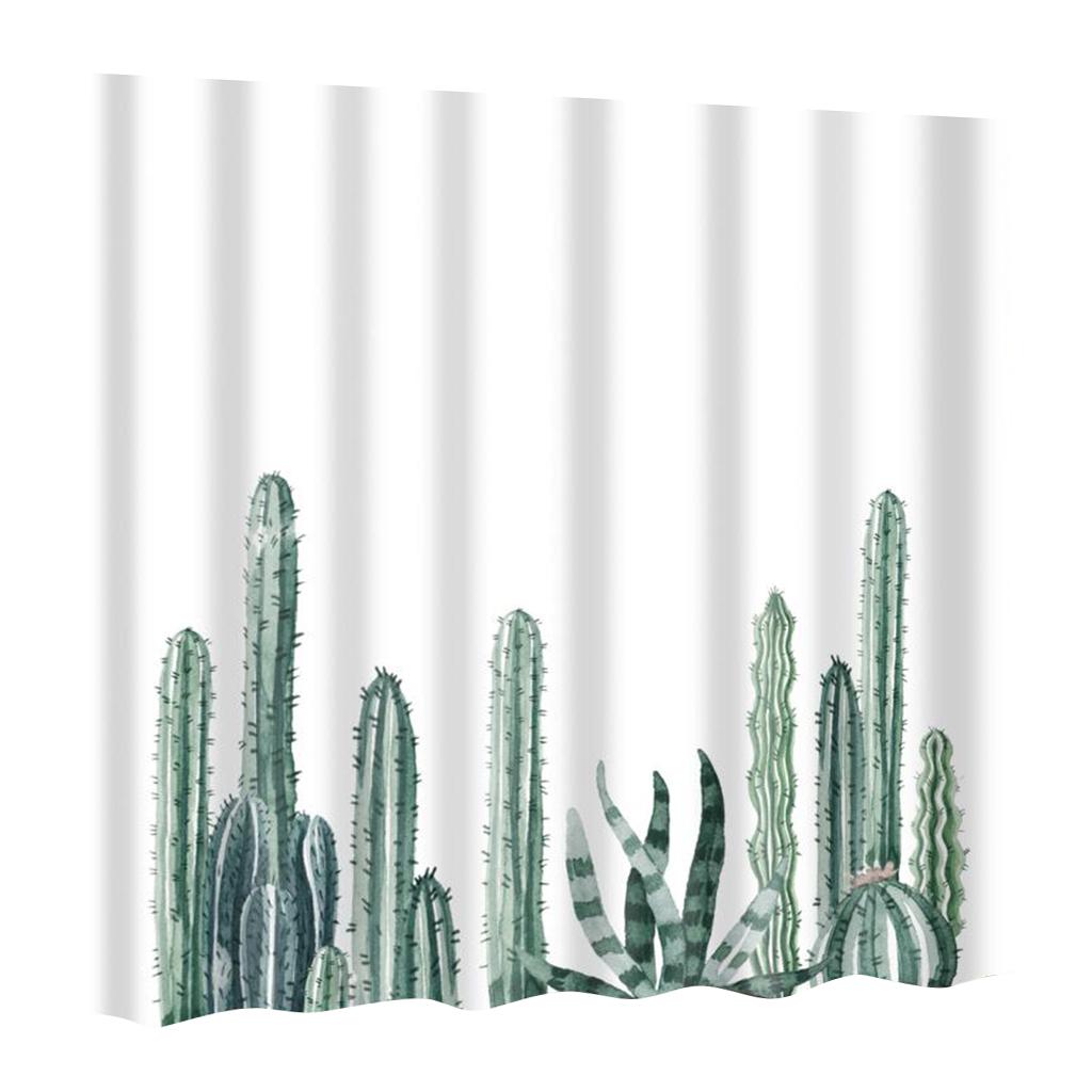 Digital Printing Bathroom Bathing Shower Curtain w/12 Hooks 180cm x 180cm 3