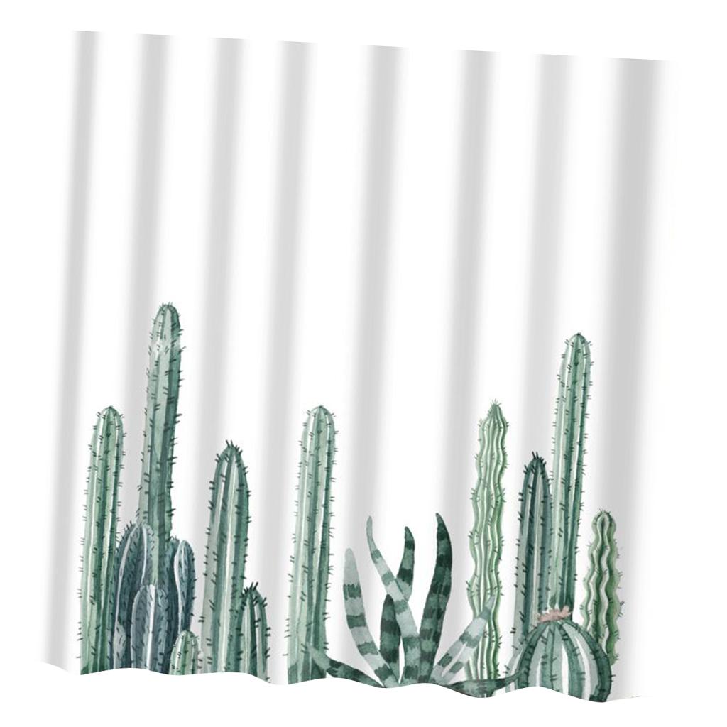 Digital Printing Bathroom Bathing Shower Curtain w/12 Hooks 180cm x 180cm 3