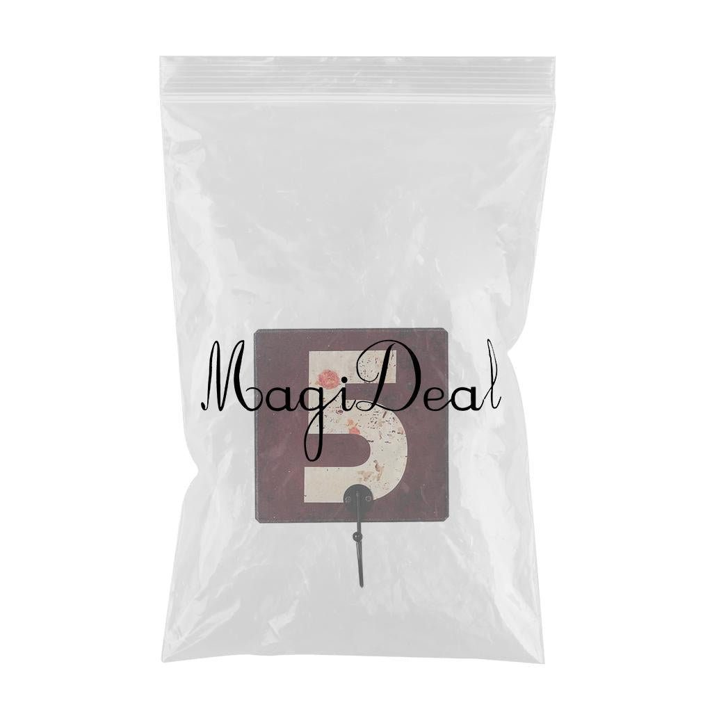 Wall Number Hooks Bathroom Door Hanger for Key Clothes Bag 15cm Number 5