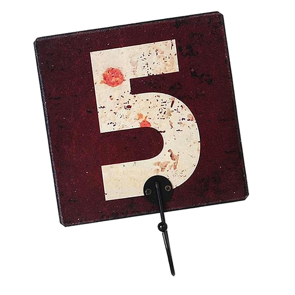 Wall Number Hooks Bathroom Door Hanger for Key Clothes Bag 15cm Number 5