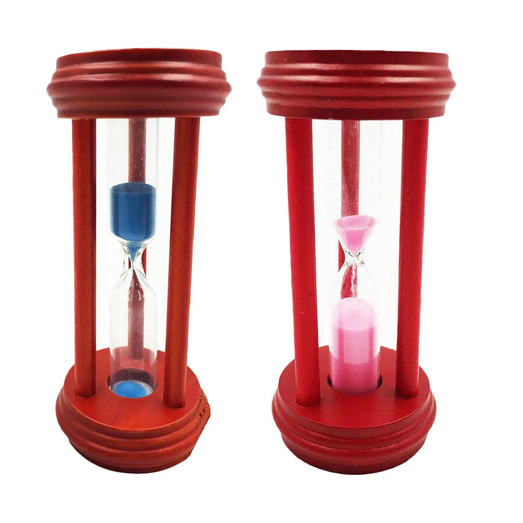 3 Min Hourglass Wood Sand Timer Clock For Kitchen Cooking Kids Learning Pink