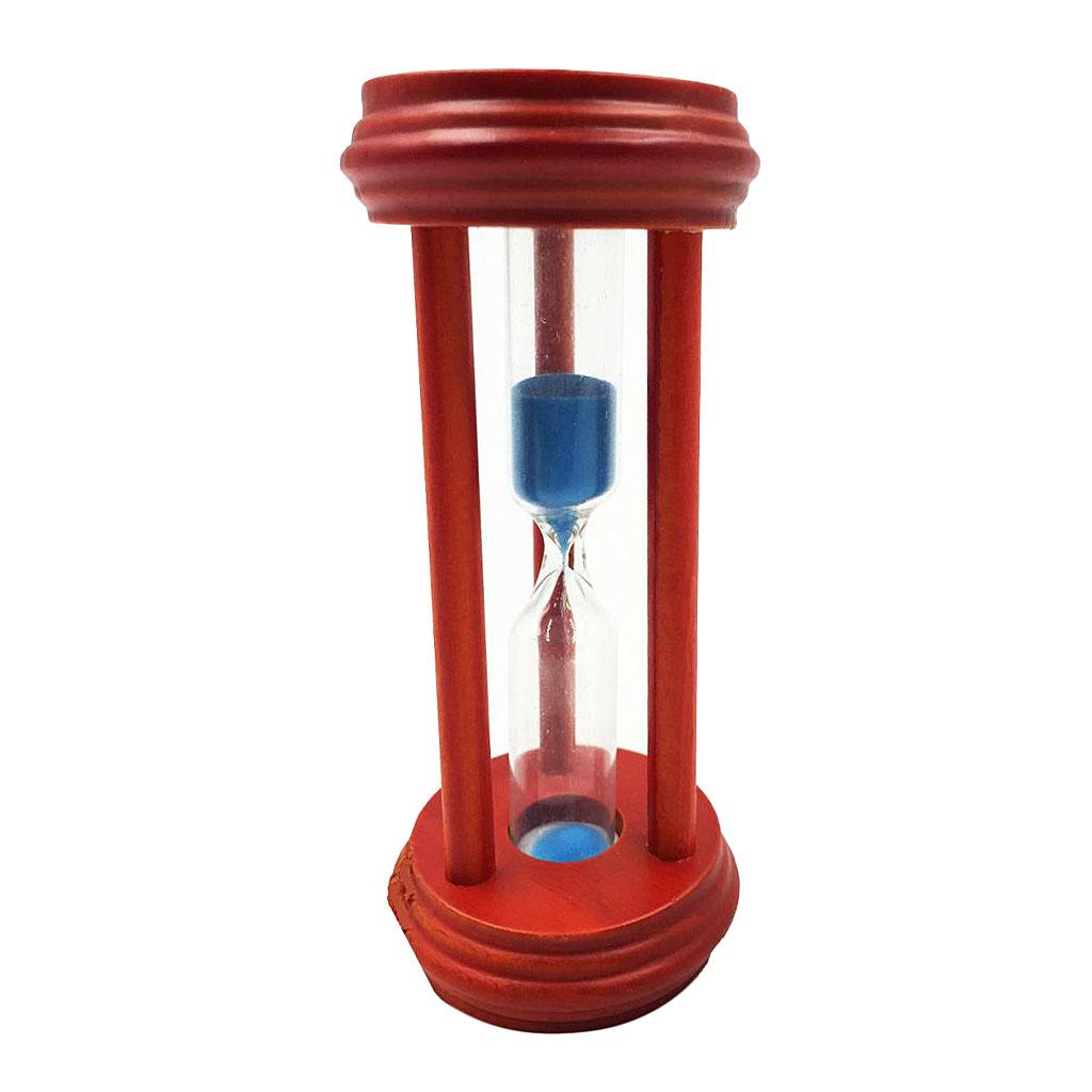 3 Min Hourglass Wood Sand Timer Clock For Kitchen Cooking Kids Learning Blue
