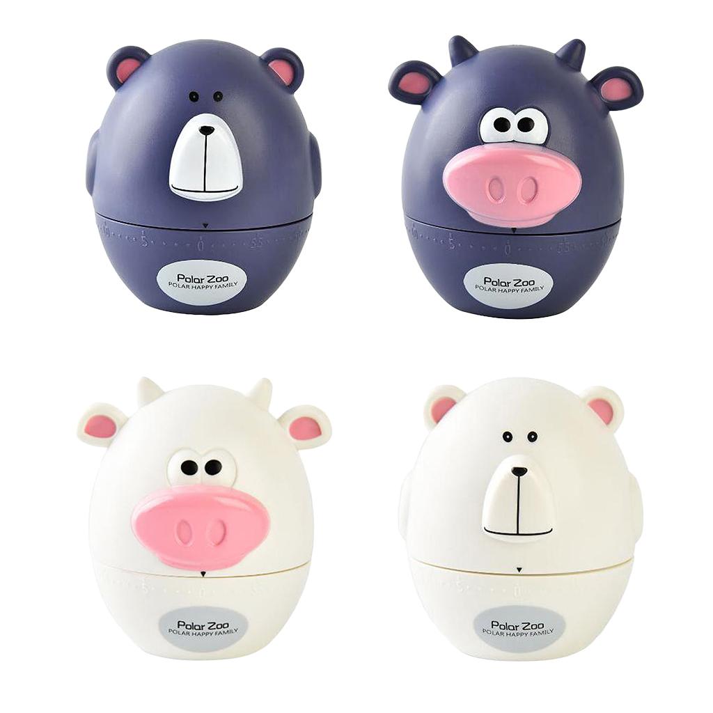 Mechanical Kitchen Cooking Countdown Timer Baking Alarm Clock White Bear