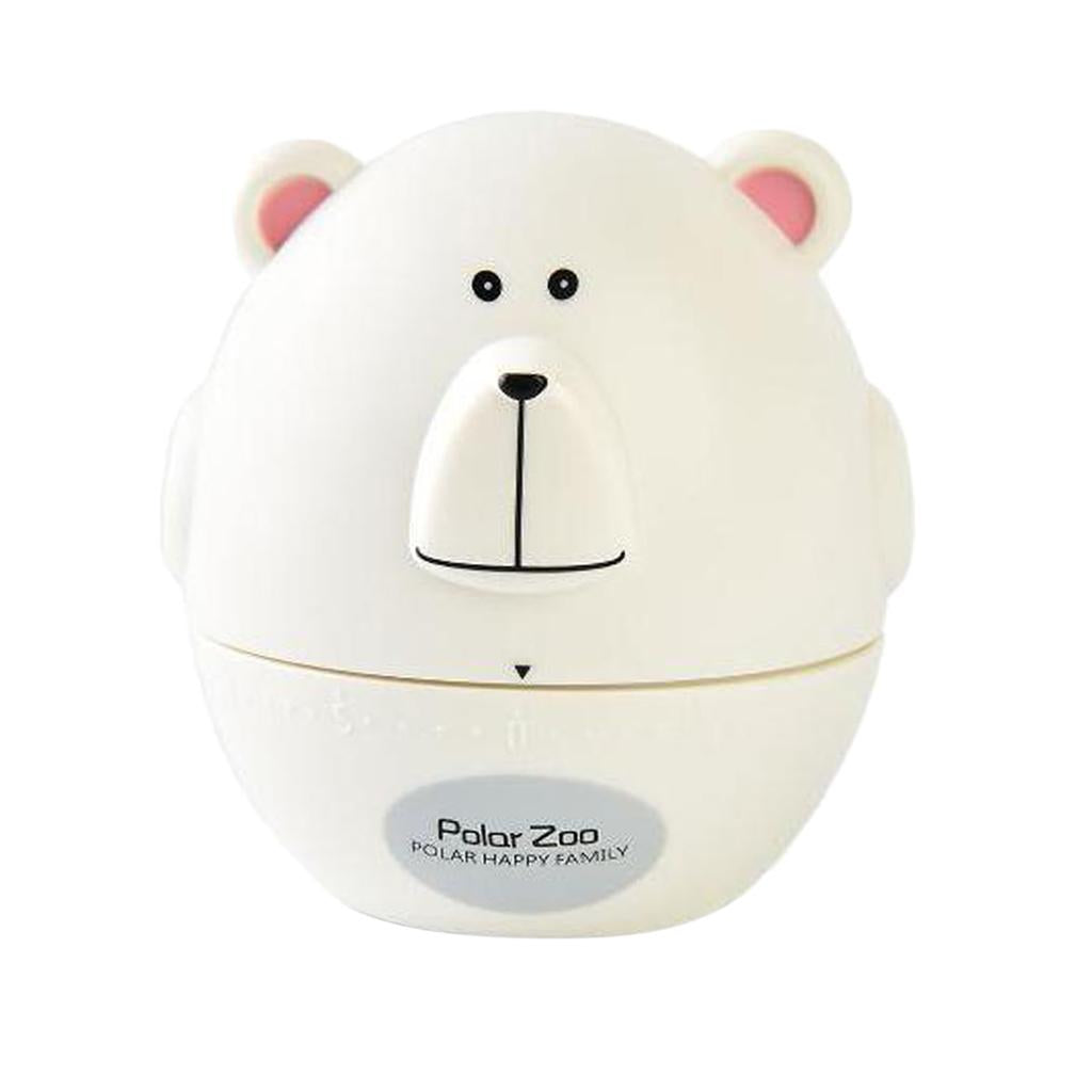 Mechanical Kitchen Cooking Countdown Timer Baking Alarm Clock White Bear