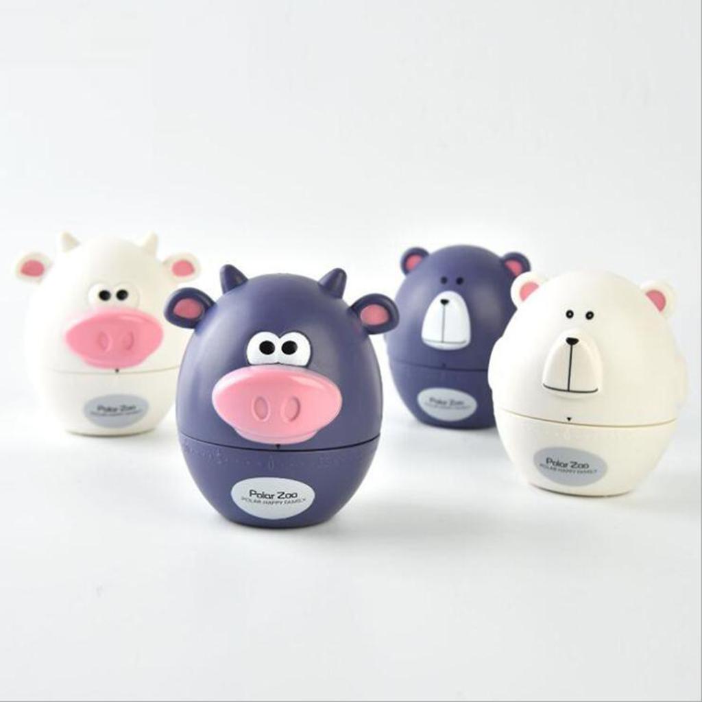 Mechanical Kitchen Cooking Countdown Timer Baking Alarm Clock White Bear