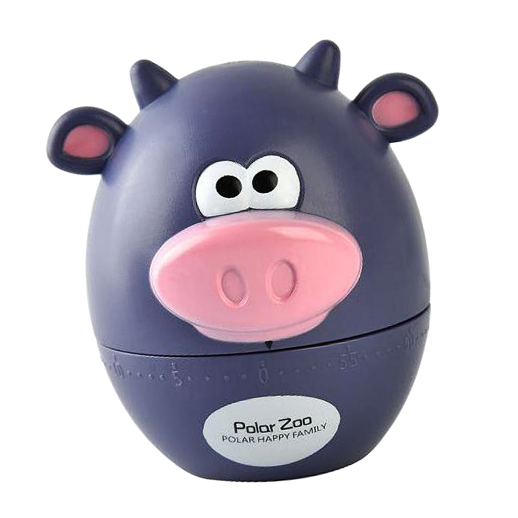 Mechanical Kitchen Cooking Countdown Timer Baking Alarm Clock Purple Cow